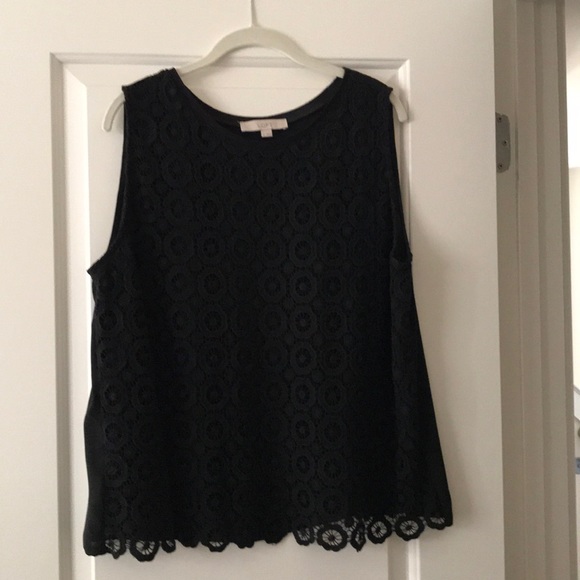 LOFT black lace tank size XL - Picture 1 of 2
